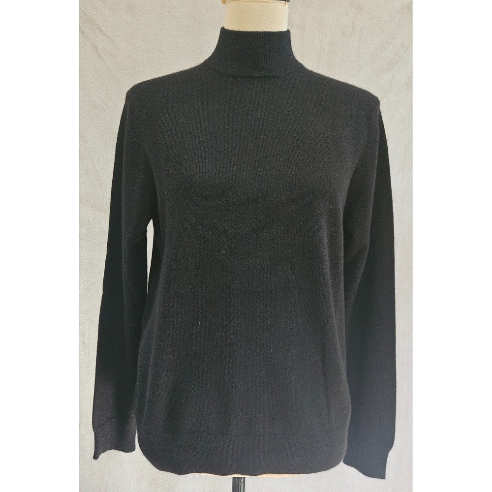 VTG Charter Club Women's Cashmere Cream Mock Turtleneck Sweater Top